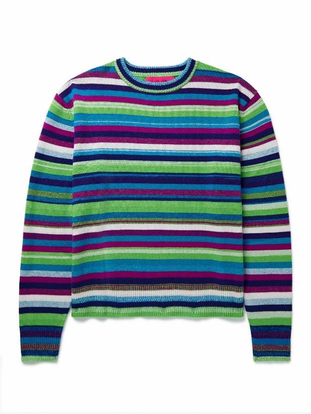 Photo: The Elder Statesman - Mirage Striped Wool and Cashmere-Blend Sweater - Blue
