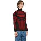 MISBHV Black and Red Active Zip Turtleneck