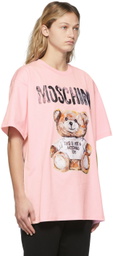 Moschino Pink Large Bear Logo T-Shirt