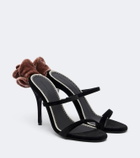 Magda Butrym Floral-appliqué velvet mules