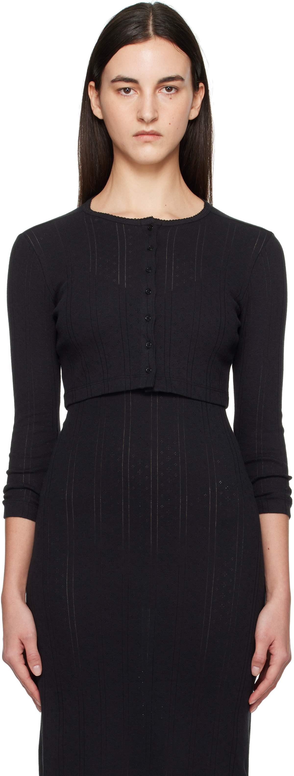 Cou Cou Black 'The Crop Cardi' Cardigan