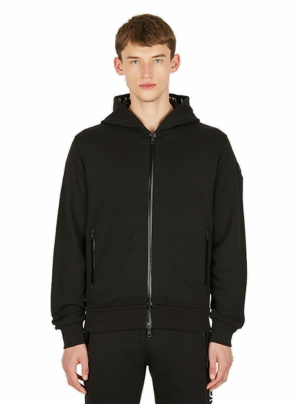 Photo: Zip Fastening Hooded Sweatshirt in Black