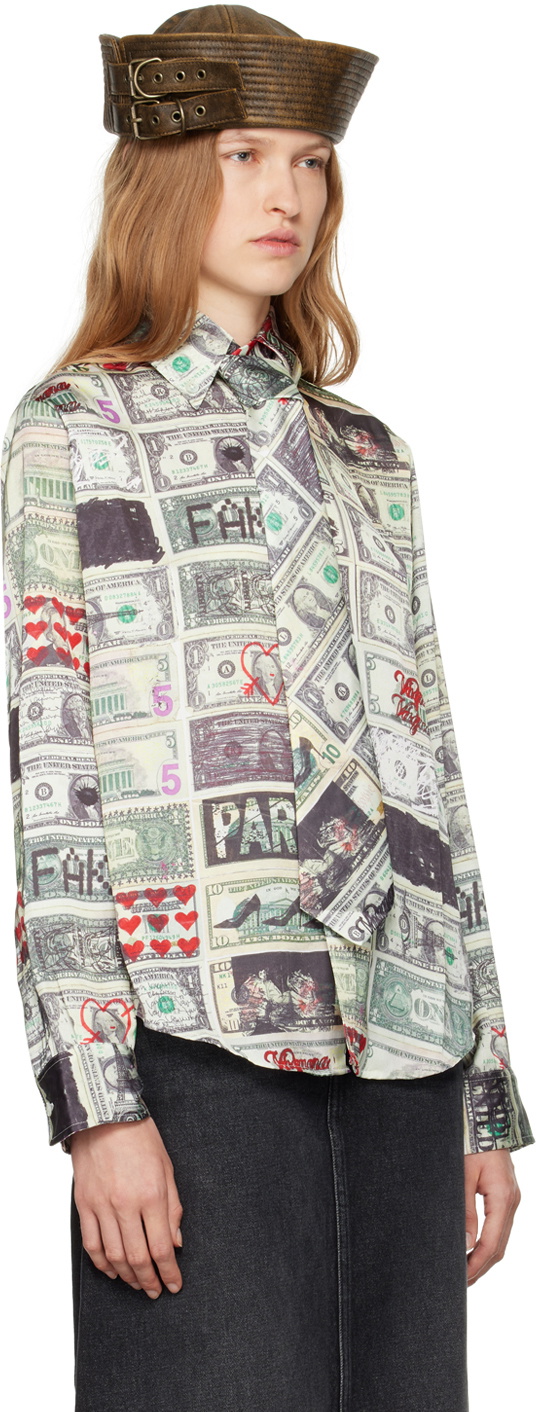 トップス Vaquera Dollar print mesh t-shirt VAQUERA Multicolor Dollar Print Shirt Vaquera