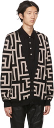 Balmain Black & Beige Oversized Cardigan