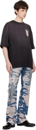 AMIRI Blue Bleached Straight Flare Jeans