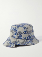 JW Anderson - Asymmetric Logo-Jacquard Cotton-Blend Canvas Bucket Hat - White