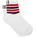 Thom Browne - Striped Cotton-Blend Socks - White