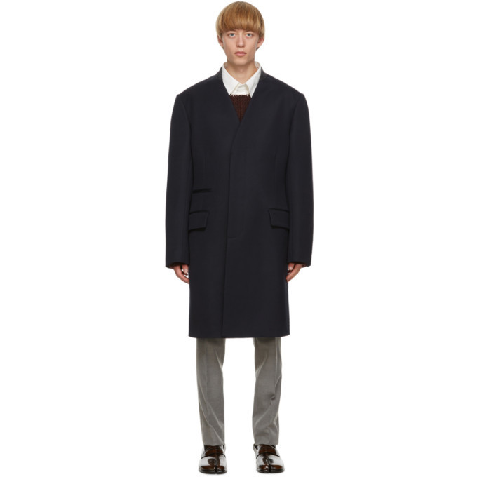 Maison Margiela Navy Cavalry Coat Maison Margiela