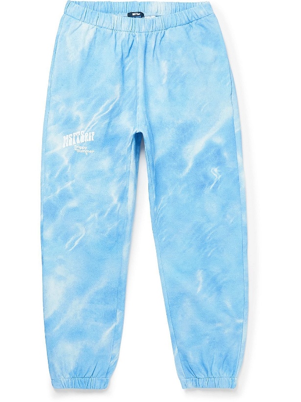 Photo: MSFTSrep - Tapered Printed Cotton-Jersey Sweatpants - Blue