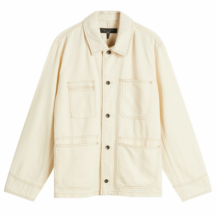 Photo: Rag & Bone Men's Graham Denim Chore Jacket in Ecru