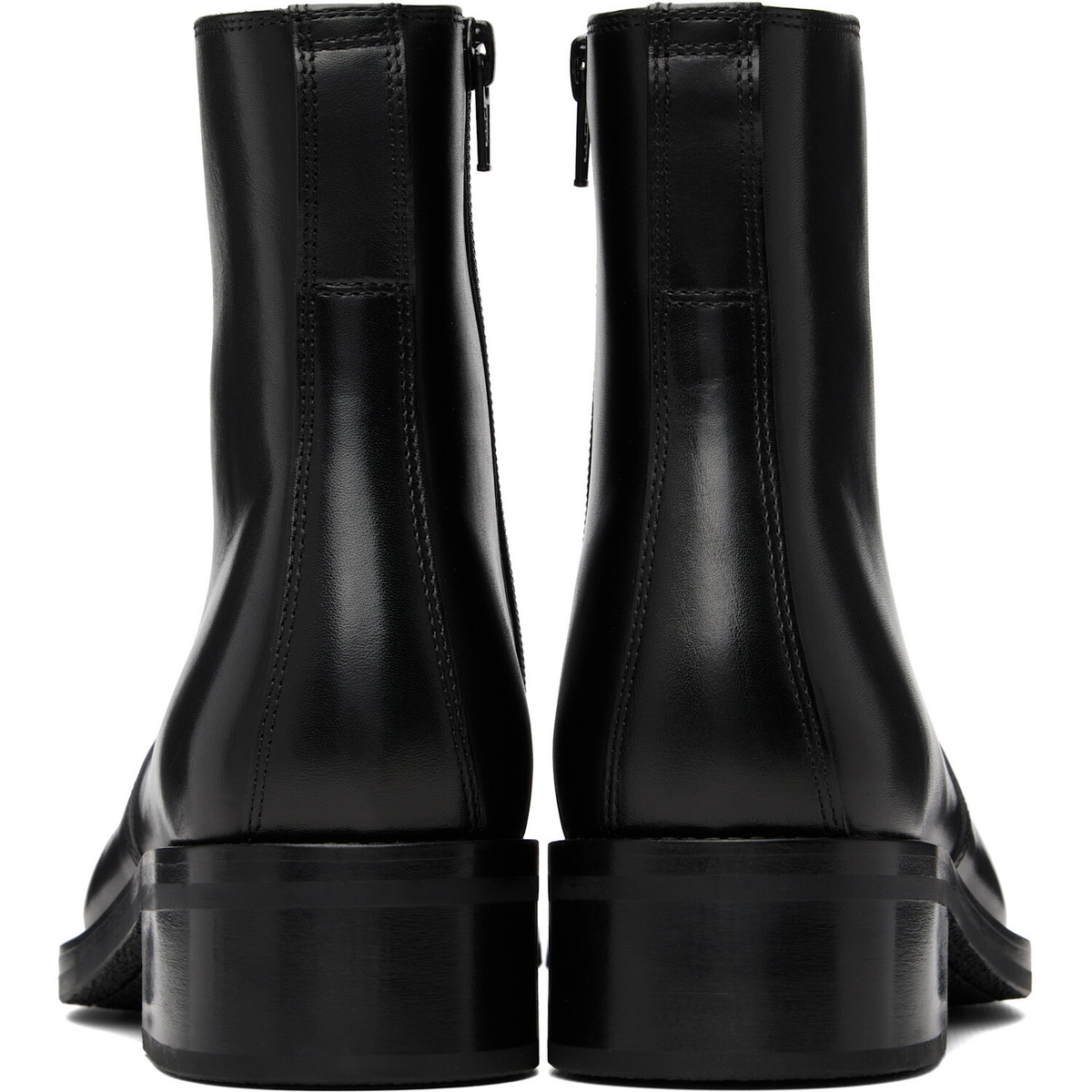 LEMAIRE Black Zipped Ankle Boots