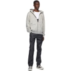 Naked and Famous Denim Grey Heavyweight Terry Zip Hoodie