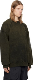 Juun.J Khaki Deep Dyed Shoulder Padded Sweatshirt