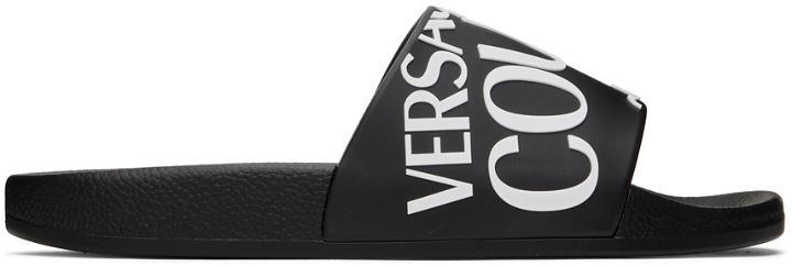 Photo: Versace Jeans Couture Black Embossed Slides