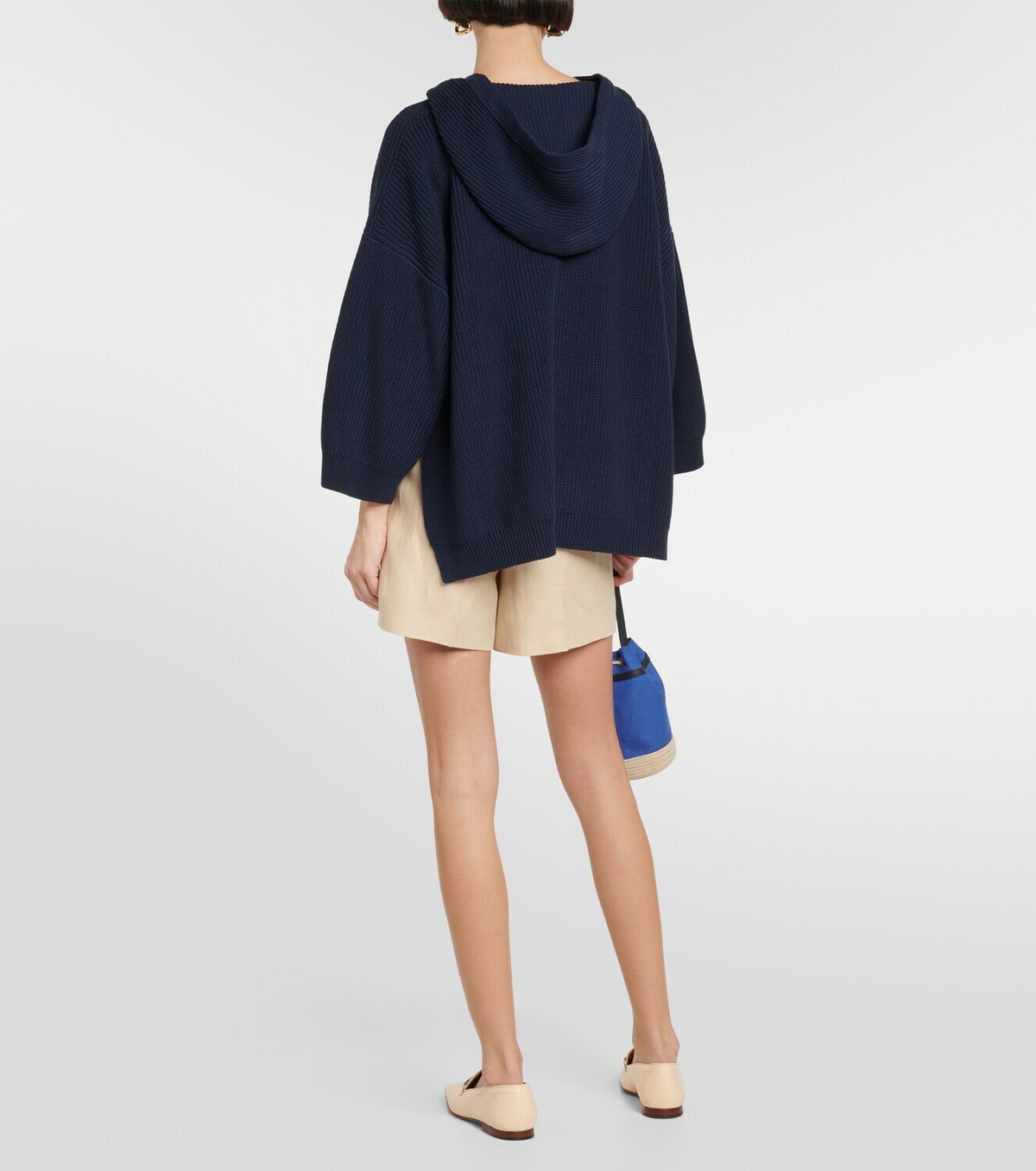 Loro Piana Lace-up cotton hoodie