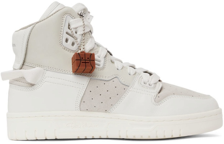 Photo: Acne Studios Off-White Leather High-Top Sneakers