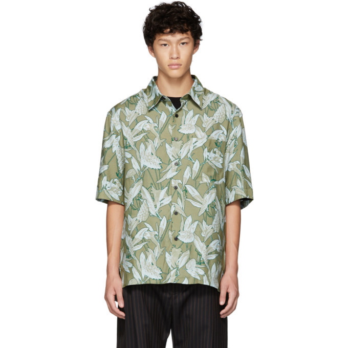 Photo: Lanvin Green Oversized Print Shirt