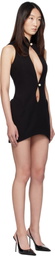 Mugler Black Open Neckline Tailored Minidress