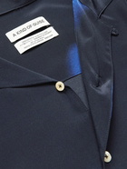 A Kind Of Guise - Gioia Convertible-Collar Printed Silk-Satin Shirt - Blue