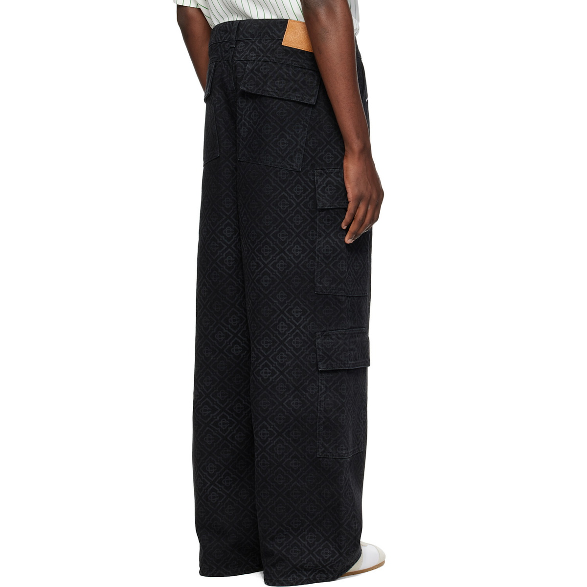 Casablanca Black Monogram Cargo Denim Jeans