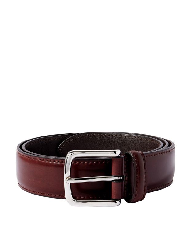 Photo: Anderson's - 4cm Polished Leather Belt - Burgundy
