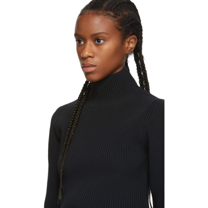 Tibi Black Cropped Tech Two-Way Sweater