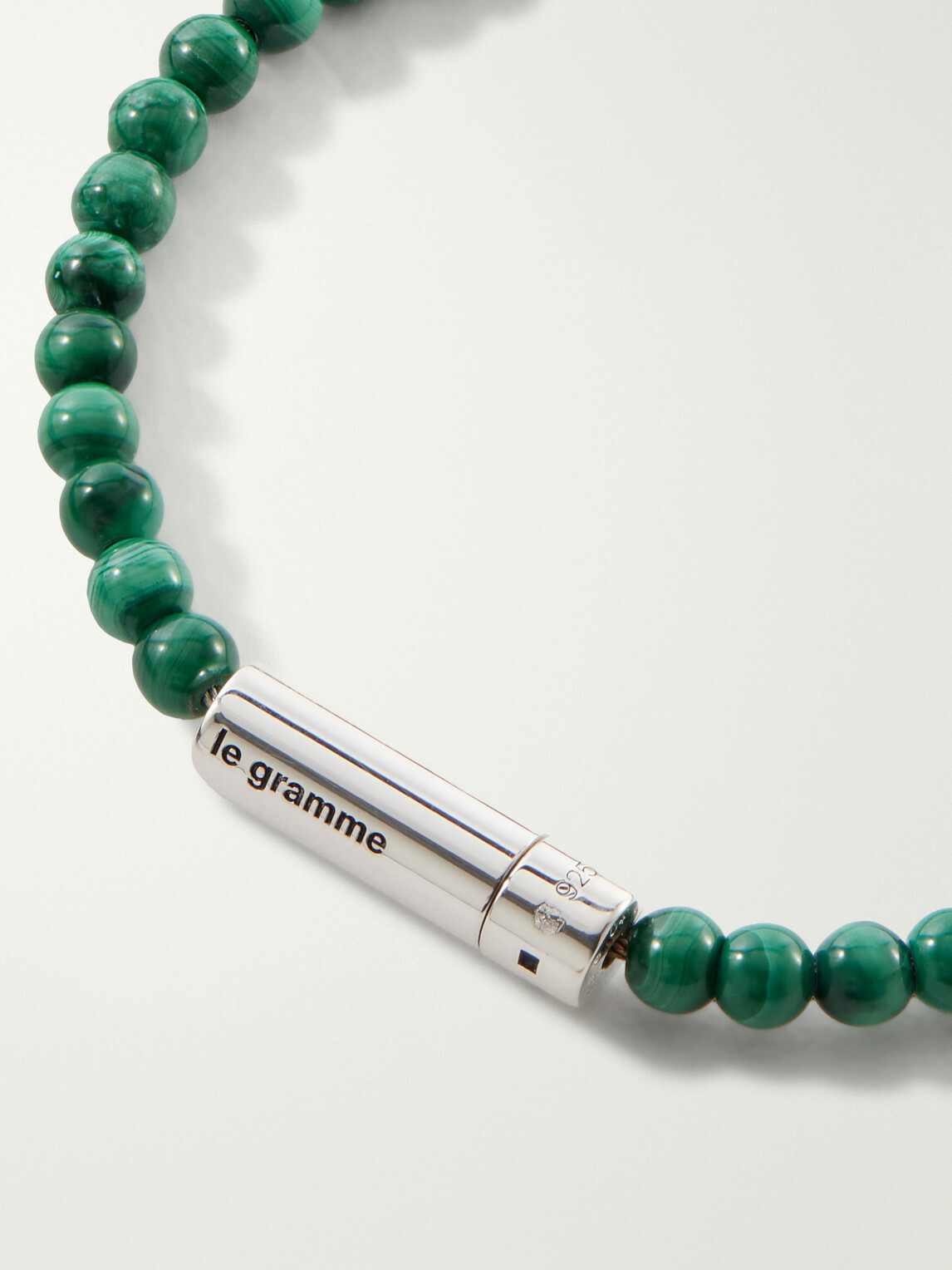 le gramme - 11g Malachite Beads Bracelet - Green