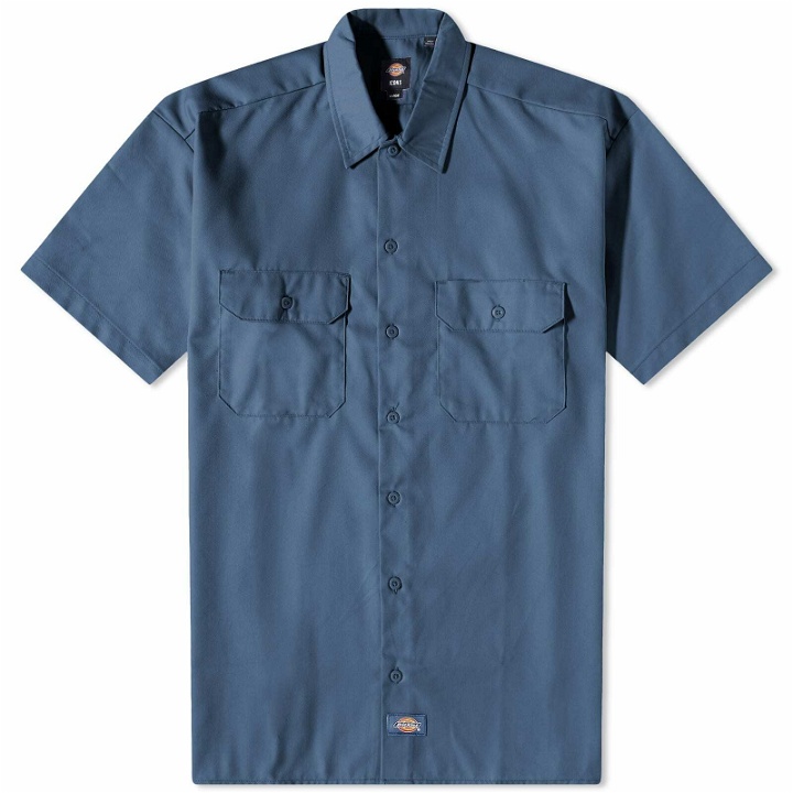 Photo: Dickies Men's Short Sleeve Work Shirt in Air Force Blue