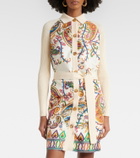 Etro Paisley belted cotton cardigan