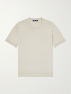J MUESER - Knitted Linen and Cotton-Blend T-Shirt - Neutrals