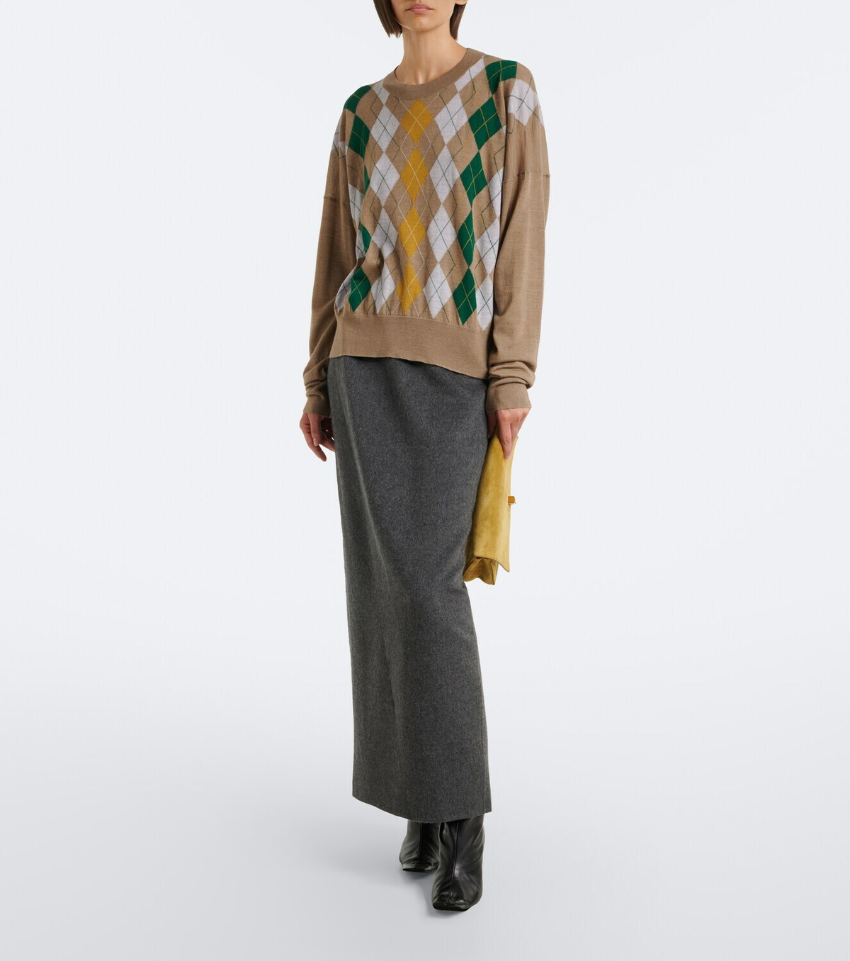 Khaite Tammy wool and silk argyle sweater