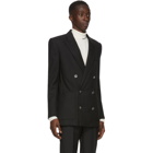 Balmain Black Wool Twill Double-Breasted Blazer