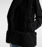 Johanna Ortiz Shearling-trimmed suede vest