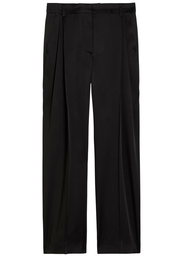 Photo: Stella Mccartney Pleated Straight-leg Satin Trousers Black
