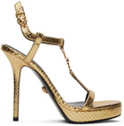 Versace Gold Medusa '95 Metallic Heeled Sandals