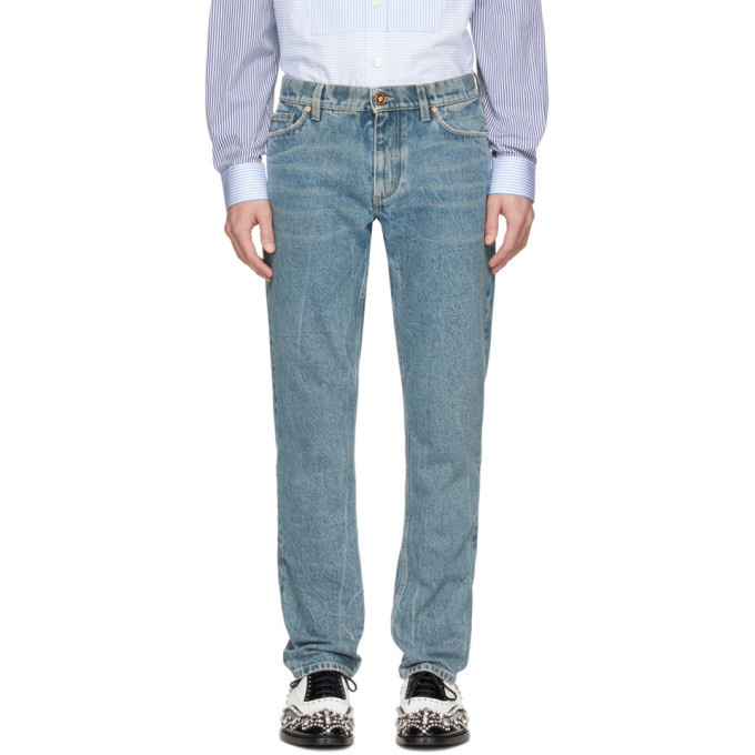 Photo: Burberry SSENSE Exclusive Blue Straight Jeans