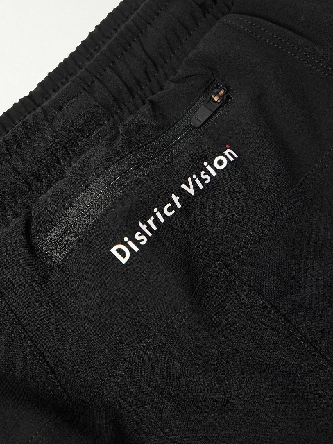 DISTRICT VISION - Layered Straight-Leg Logo-Print Shell and Stretch Recycled-Jersey Shorts - Black