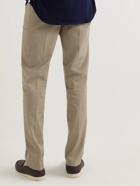 Loro Piana - Slim-Fit Tapered Stretch-Cotton Twill Trousers - Neutrals