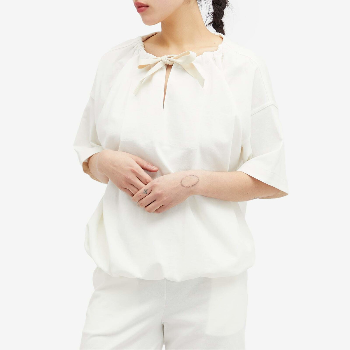 Jil Sander+ Women's Tie Front Top in Optic White