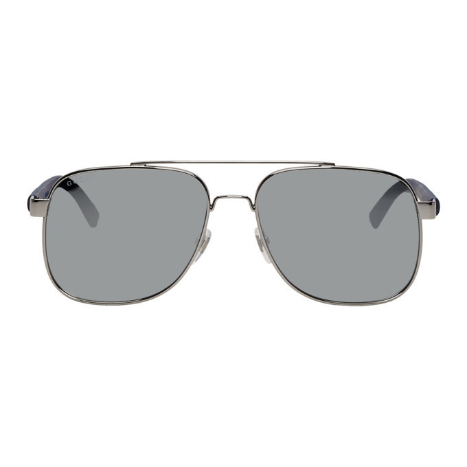 Photo: Gucci Gunmetal and Navy Caravan Sunglasses