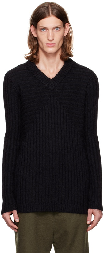 Photo: Rick Owens Black V-Neck Sweater