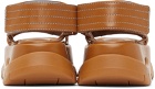 Sunnei Tan Leather Low Platform Sandals