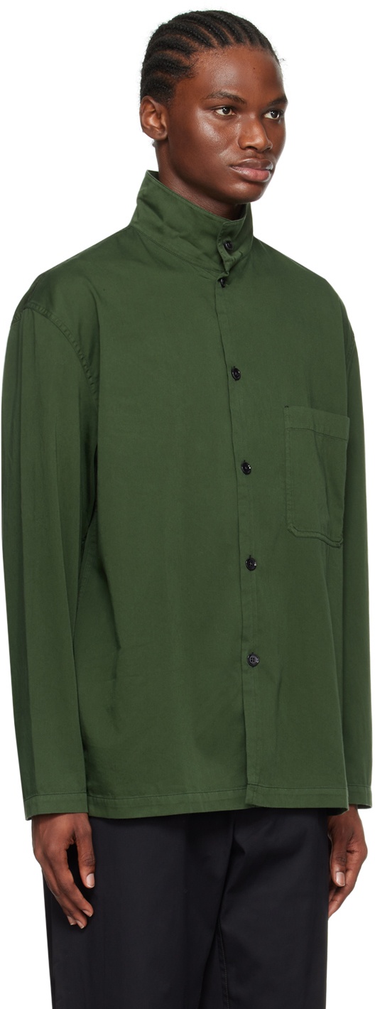 LEMAIRE Green Stand Collar Shirt Lemaire
