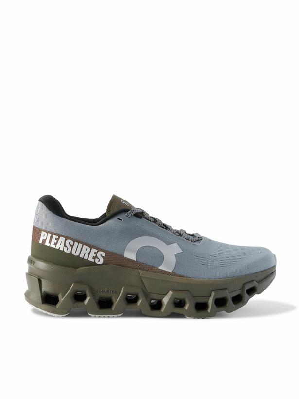 Photo: ON - PLEASURES The Loop Cloudmonster 2 Rubber-Trimmed Mesh Running Sneakers - Gray
