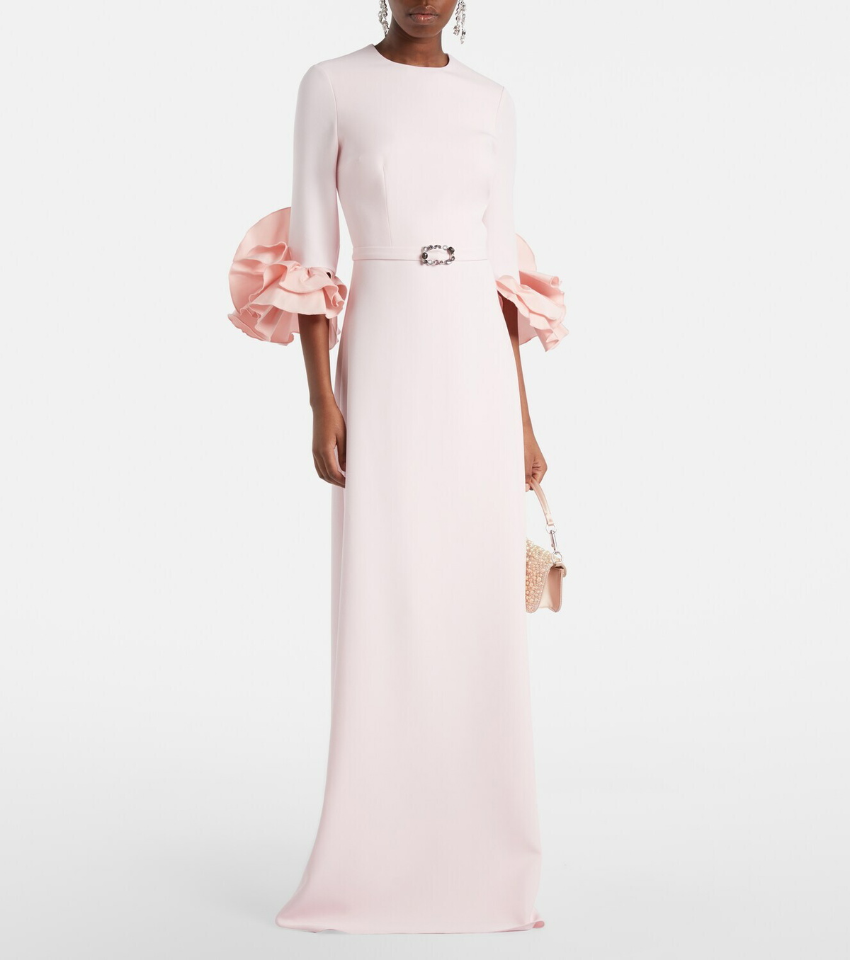 Safiyaa Belen ruffled crêpe gown