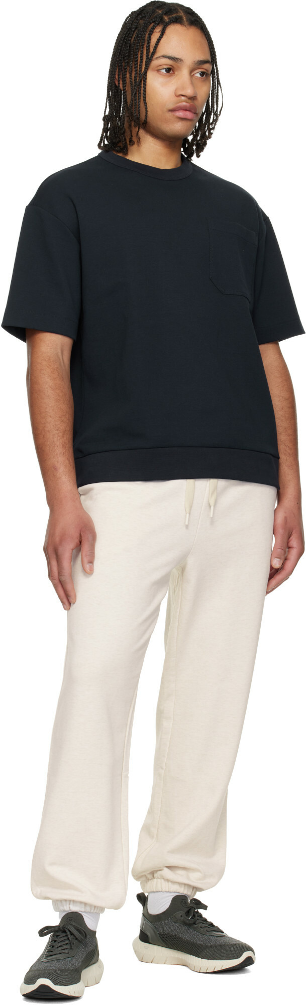 BOSS Navy Peached Cotton Blend T-shirt