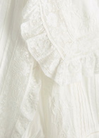 Rixo Edina Lace and Cotton Midi Dress White