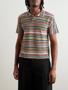 Maison Margiela - Gauge Slim-Fit Frayed Striped Cotton Polo Shirt - Multi