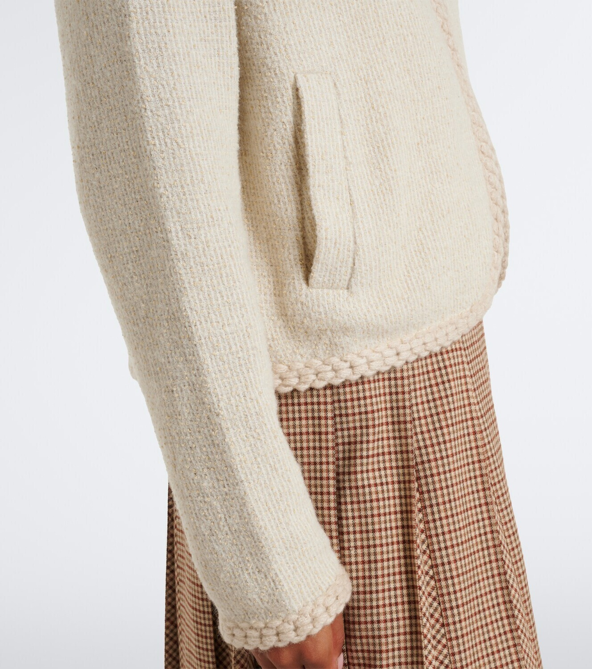 Moncler Hooded waffle-knit cardigan