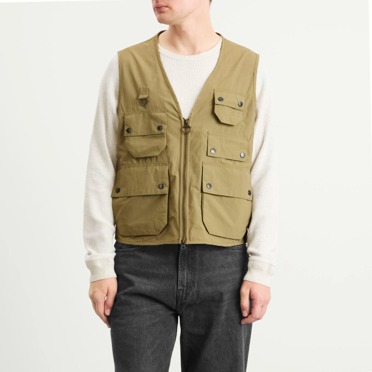 Barbour Men's Heritage + Utility Editor Casual Vest in British Khaki
